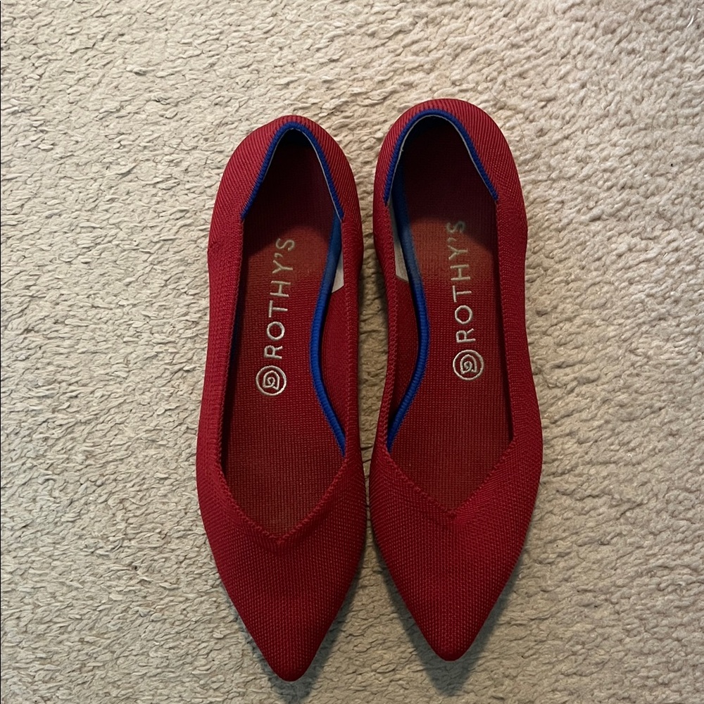 Rothy's Vibrant Red Pointed Flats